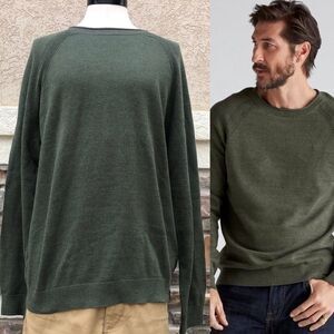 Lucky Brand Welterweight Crew Neck Sweater Rifle Green Size Large